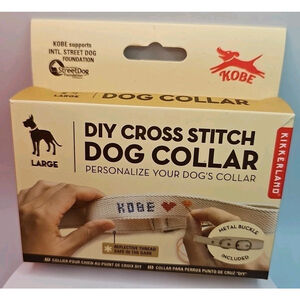 DIY Cross Stitch Dog Collar | Large | Kobe Kikkerland | Reflective Thread